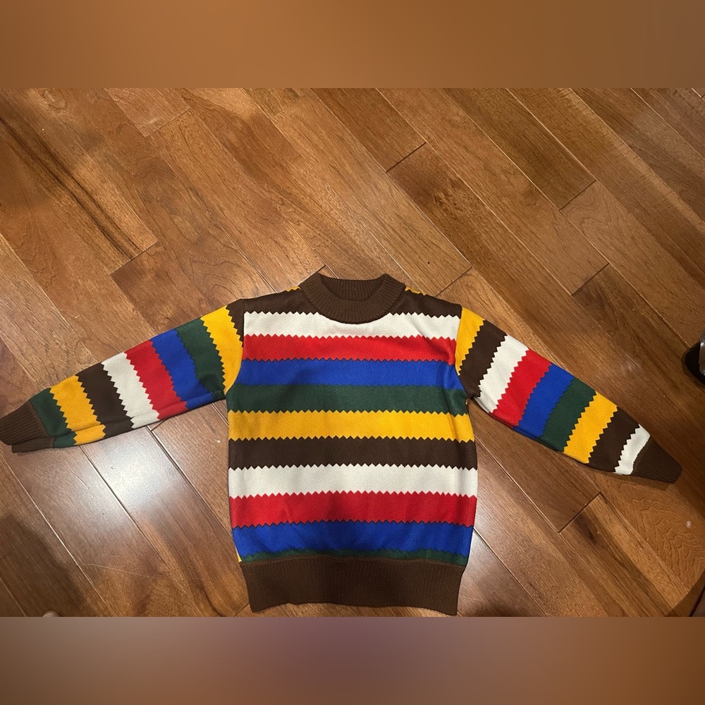 Brown and Blue Striped Knit Sweater - Picture 2 of 4